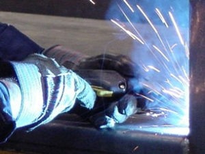 Person performing manual welding